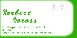 norbert voross business card