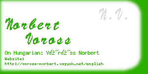 norbert voross business card